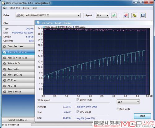 BW-12B1ST可以实现16× DVD+R盘片刻录