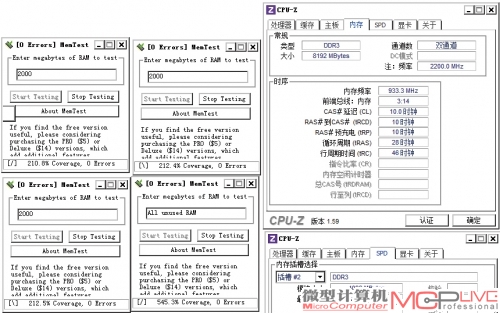 它具有较好的超频能力，在DDR3 1866下，通过MemTest 200%覆盖率的稳定性测试。