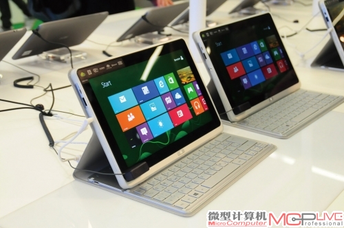 Windows 8的相关产品依然是展示的重点，相信在未来一段时间内，Windows 8都会是厂商们一个非常重要的宣传点。触控时代，真的要来了。