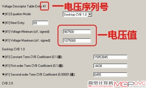 图7：每一档的序列号与预设电压值都是一一对应的