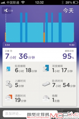 同步之后，APP就能看到你的运动或者睡眠状况，比如图中所示就是睡眠状况，注意旁边的百分数代表着完成既定目标的情况。